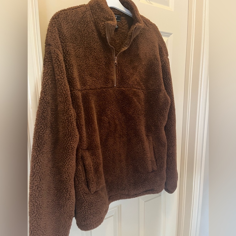 Warm soft Teddy Pullover with 1/4 zip